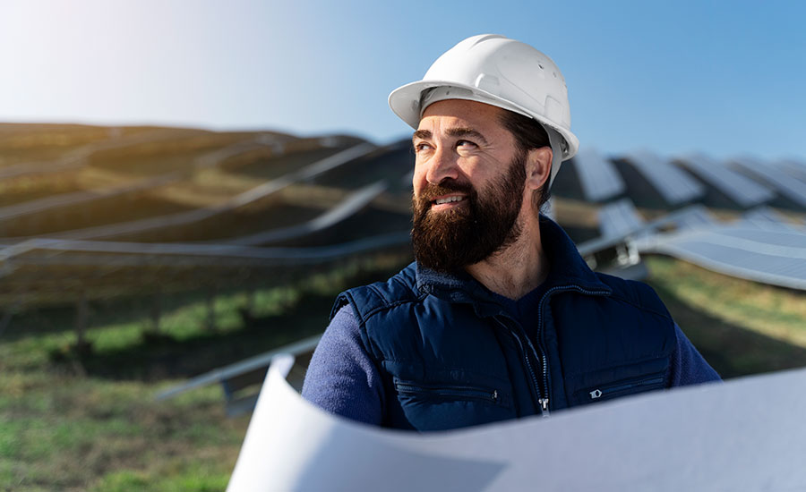engineer measured the site of land